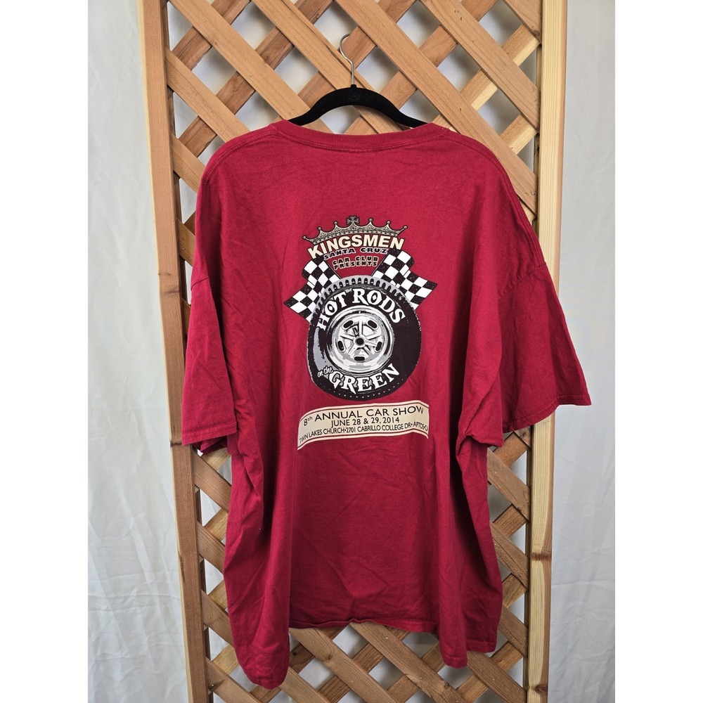 Red - Kingsmen Santa Cruz Car Club - Hot Rods On The Green 2014 Sz 3XL